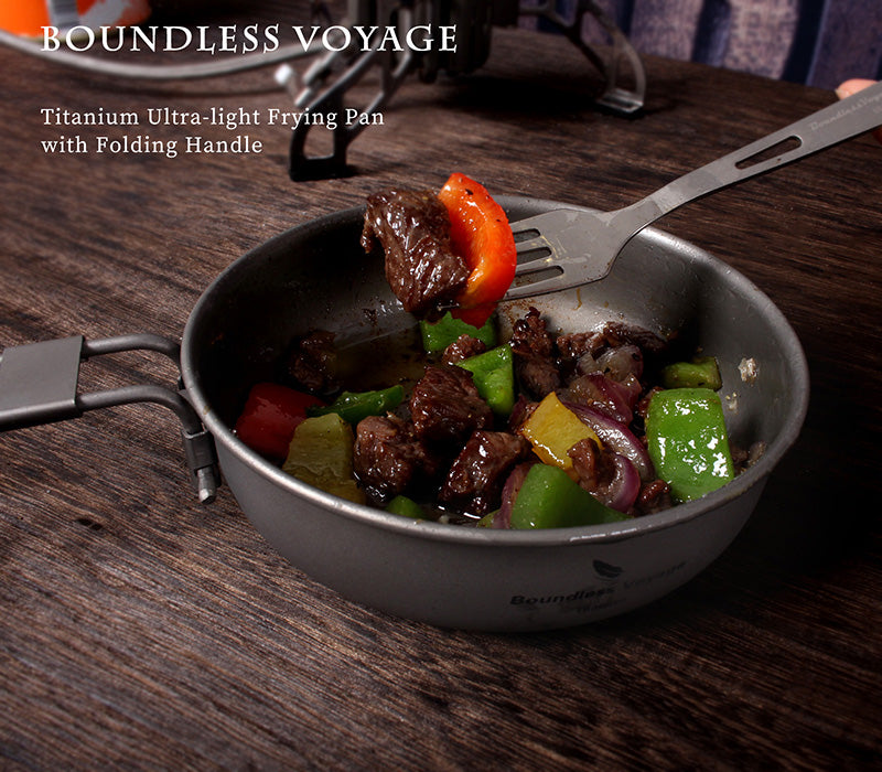 Boundless Voyage Titanium Frying Pan 5 inch Lightweight Nonstick Outdoor Camping Cookware