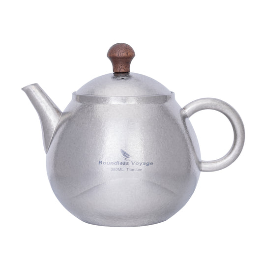 Boundless Voyage Titanium Kungfu Teapot 380ml – Folding Handle Outdoor Coffee & Tea Pot for Camping, Hiking & Backpacking