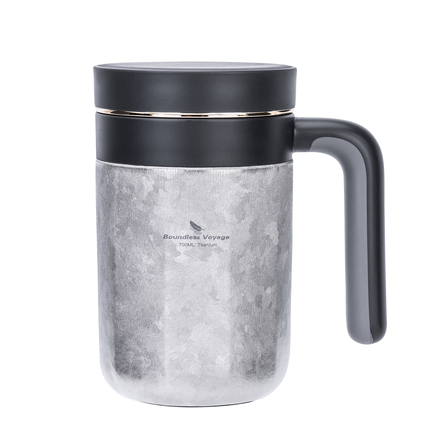 Boundless Voyage Titanium 700ml Double-Walled Insulated Cup with Lid & Filter | Portable Travel Coffee Mug for Hot & Cold Drinks