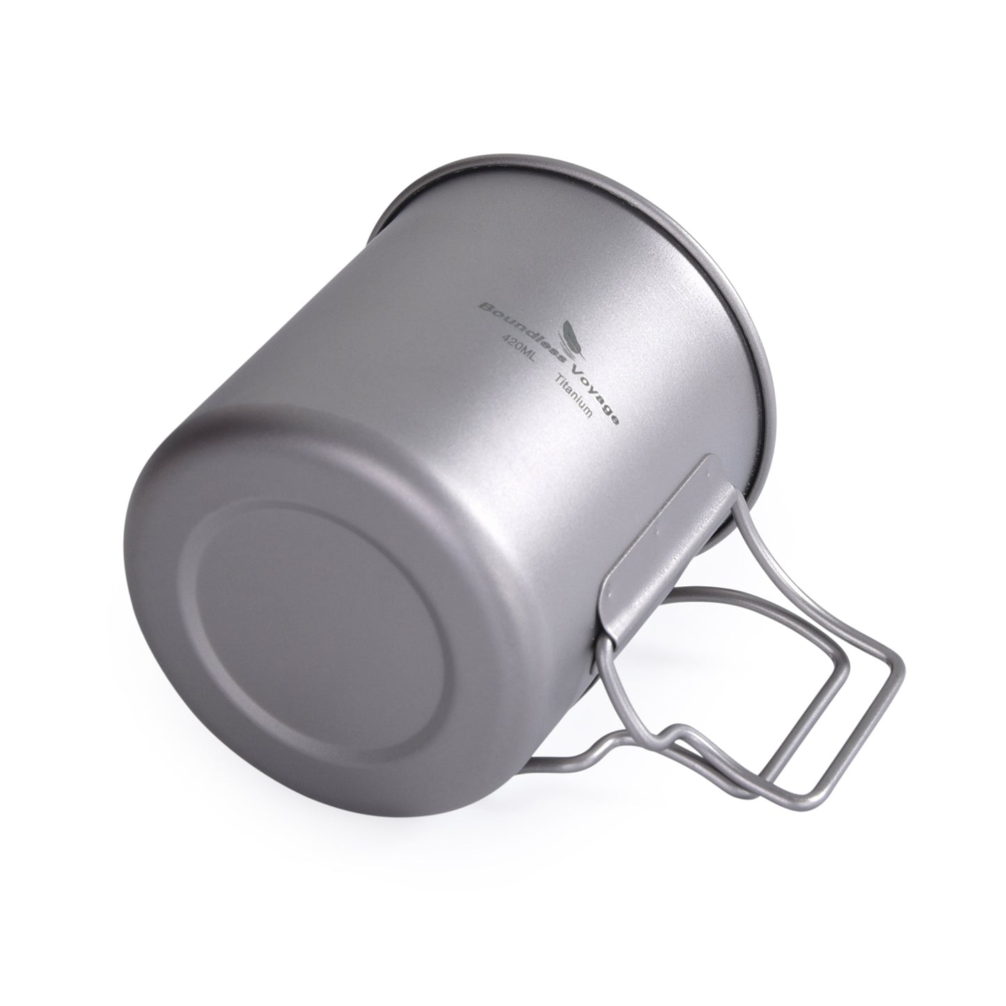 Boundless Voyage Outdoor Titanium Cup 420ml Camping Mug Foldable Handle Outdoor Hiking Ultralight Portable Water Coffee Tea Cup