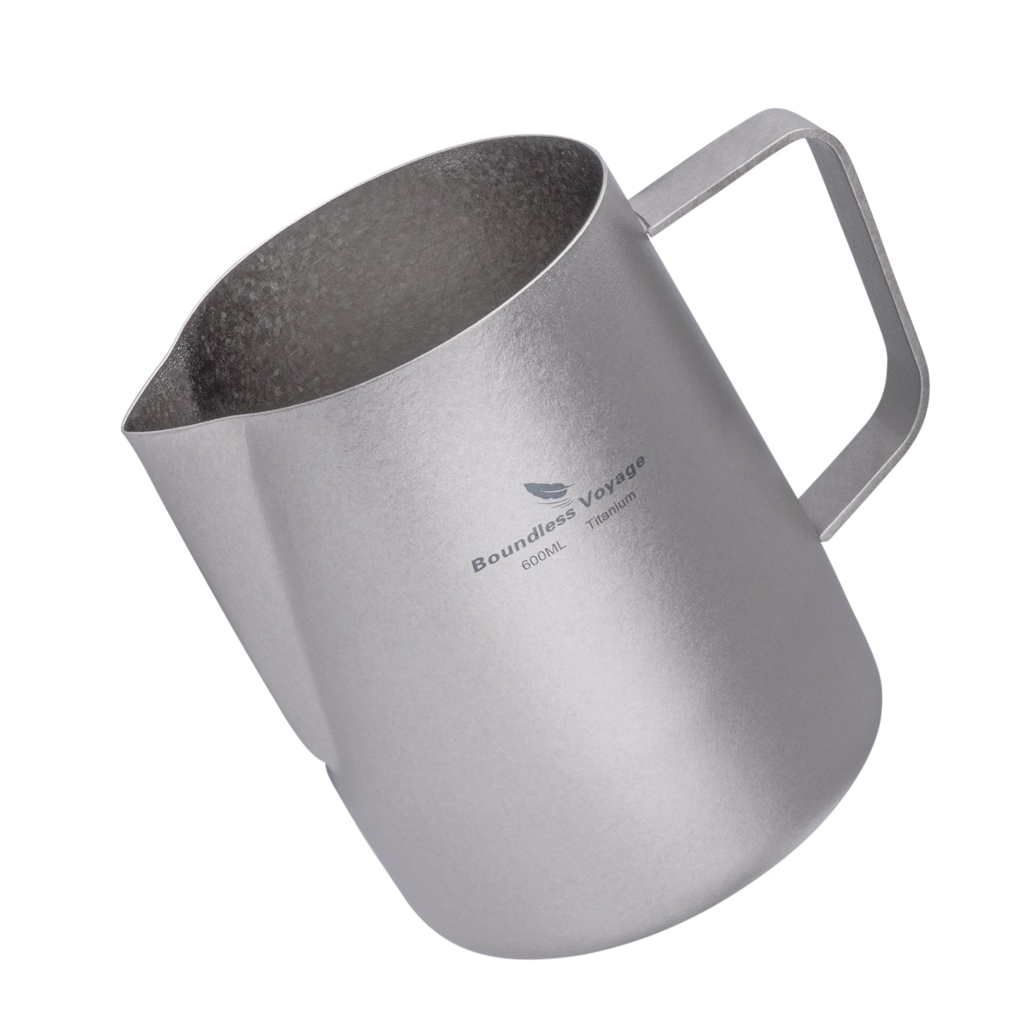Boundless Voyage Titanium Espresso Steaming Pitcher – Milk Frother Cup with Round Spout for Barista Latte Art & Coffee