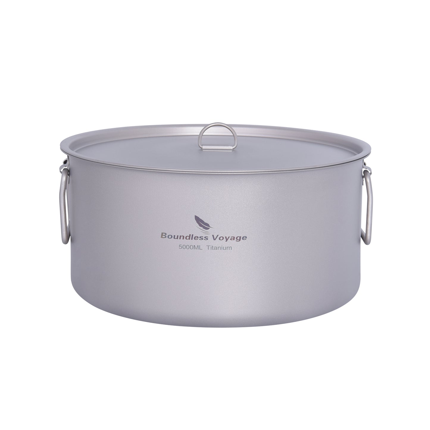 Boundless Voyage Outdoor Camping Titanium Pot 5.0L Stockpot with Lid Folding Handle Hiking Picnic Portable Big Capacity Soup Pot Home Kitchen