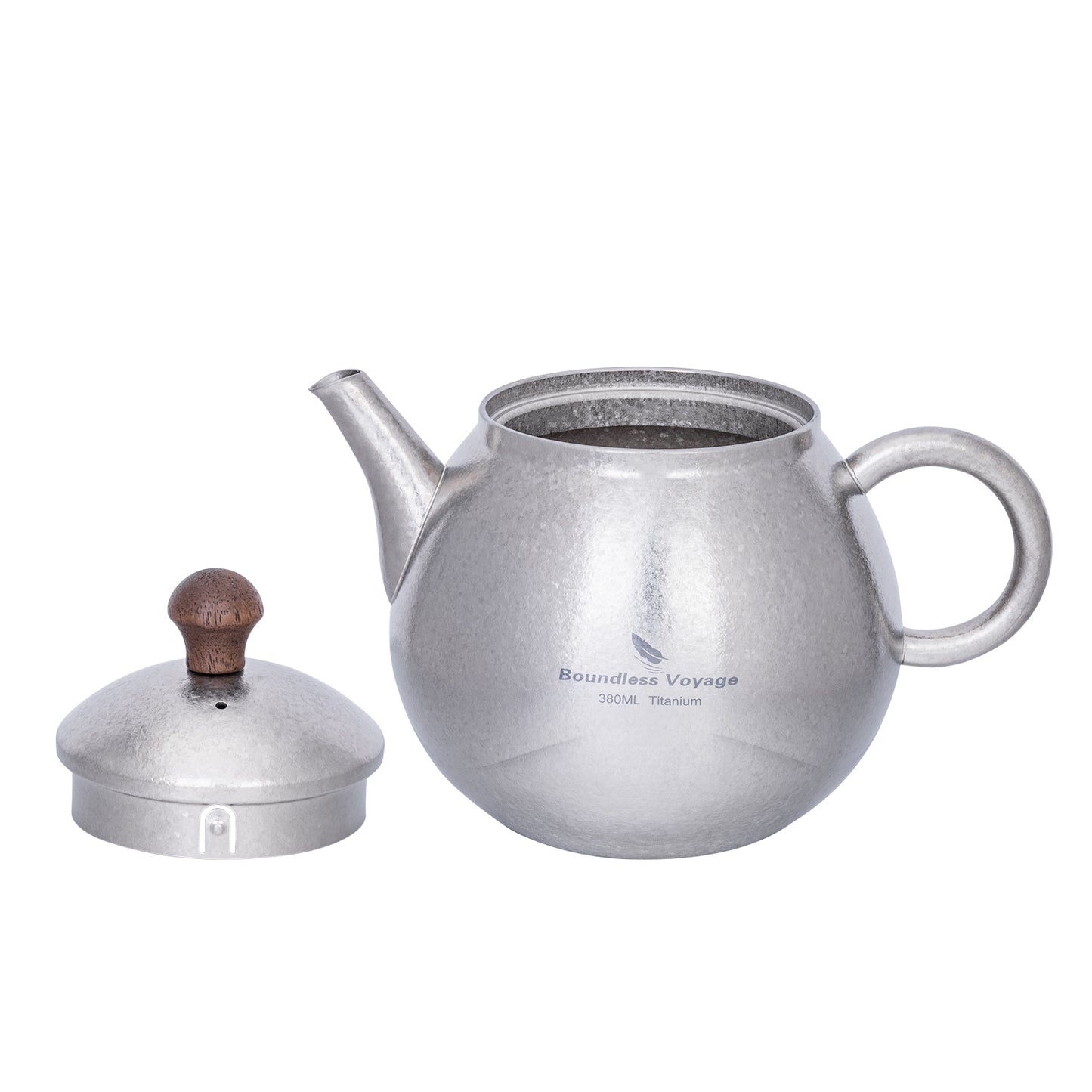 Boundless Voyage Titanium Kungfu Teapot 380ml – Folding Handle Outdoor Coffee & Tea Pot for Camping, Hiking & Backpacking