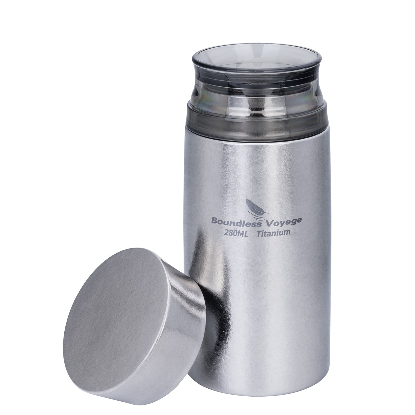 Boundless Voyage 280ml Titanium Vacuum Flask Small Insulated Bottle Portable Car Travel Coffee Tea Cup Keeps Hot or Cold Mini Sports Water Bottle for Chlid Girls