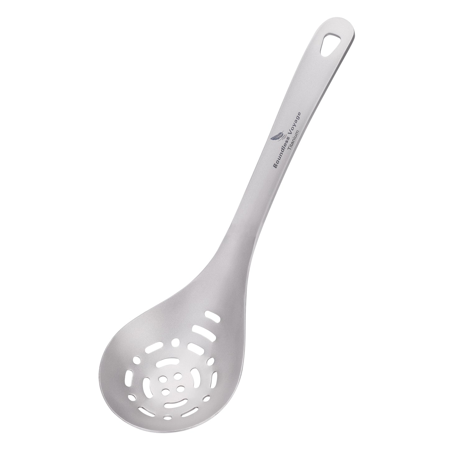 Boundless Voyage Ultralight Titanium Soup Skimmer & Colander – Long Handle Portable Cooking Tool for Frying & Kitchen Use