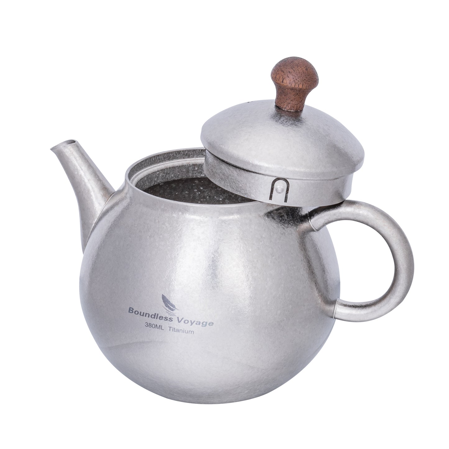 Boundless Voyage Titanium Kungfu Teapot 380ml – Folding Handle Outdoor Coffee & Tea Pot for Camping, Hiking & Backpacking