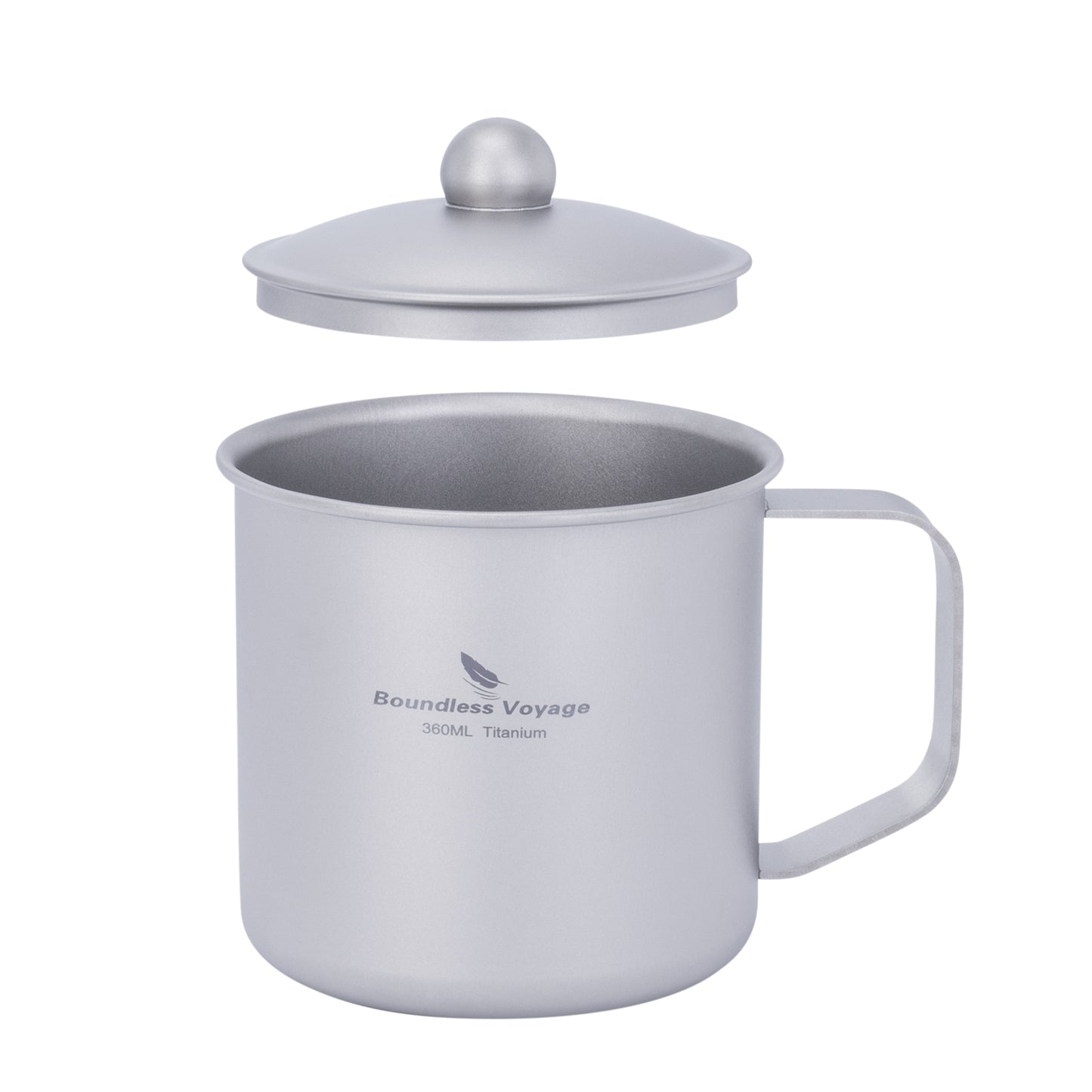 Boundless Voyage Titanium Camping Mug Cup with Lid Ultra-light Portable Hiking Backpacking Cooking Kit Picnic Tableware