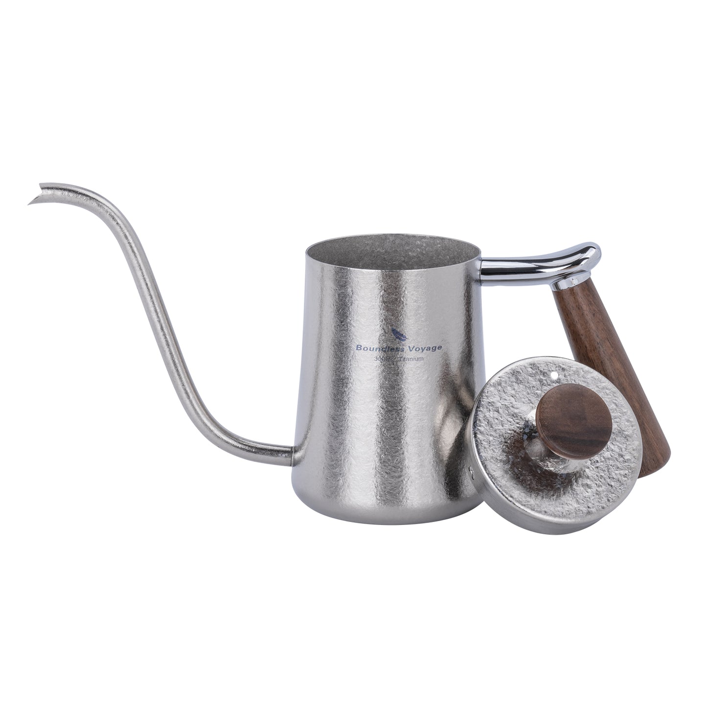 Boundless Voyage 300ml Titanium Pour Over Coffee Kettle with Beech Wood Handle – For Home, Office & Camping