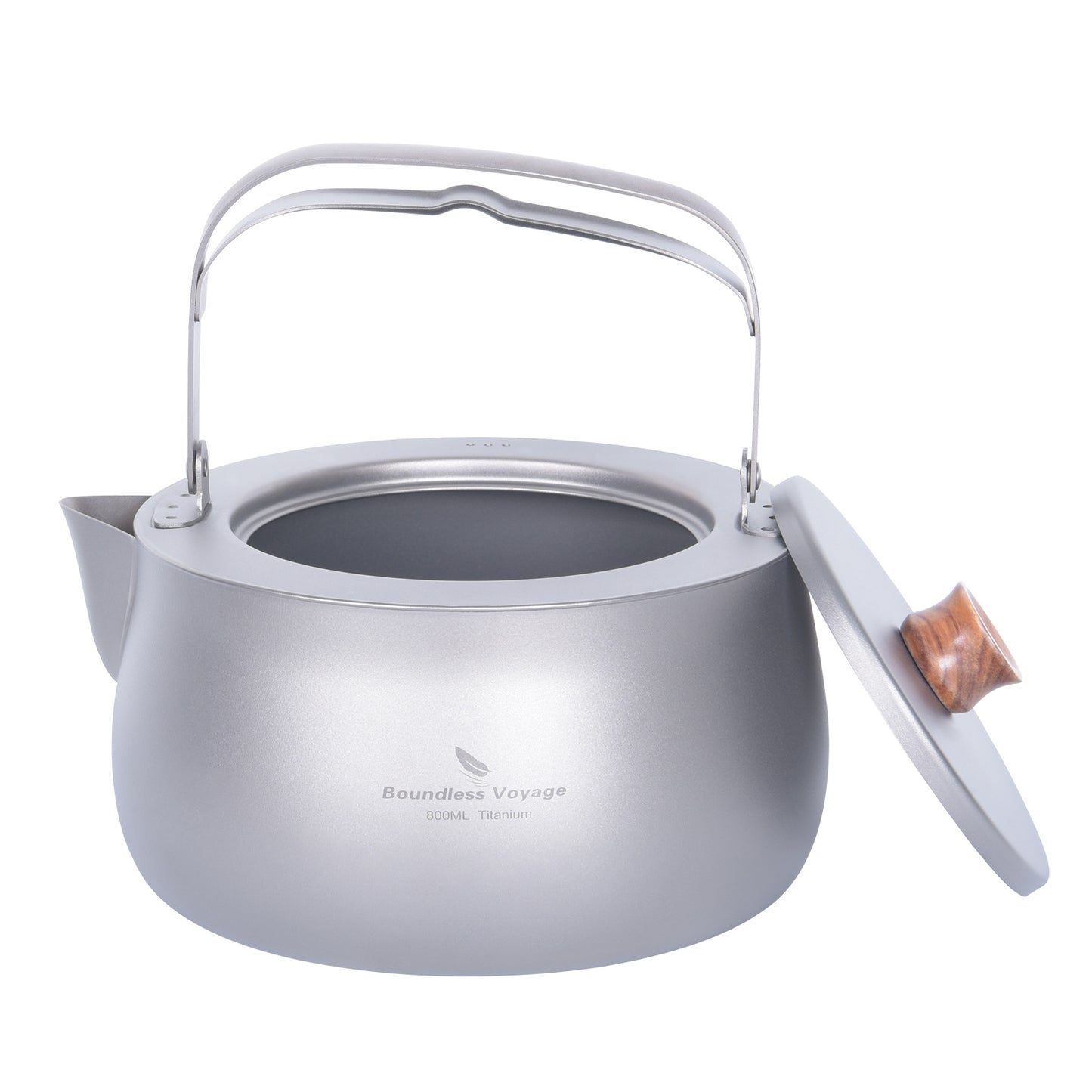 Boundless Voyage Titanium Kettle 800ml – Folding Handle Teapot & Coffee Pot for Outdoor Camping, Hiking & Travel
