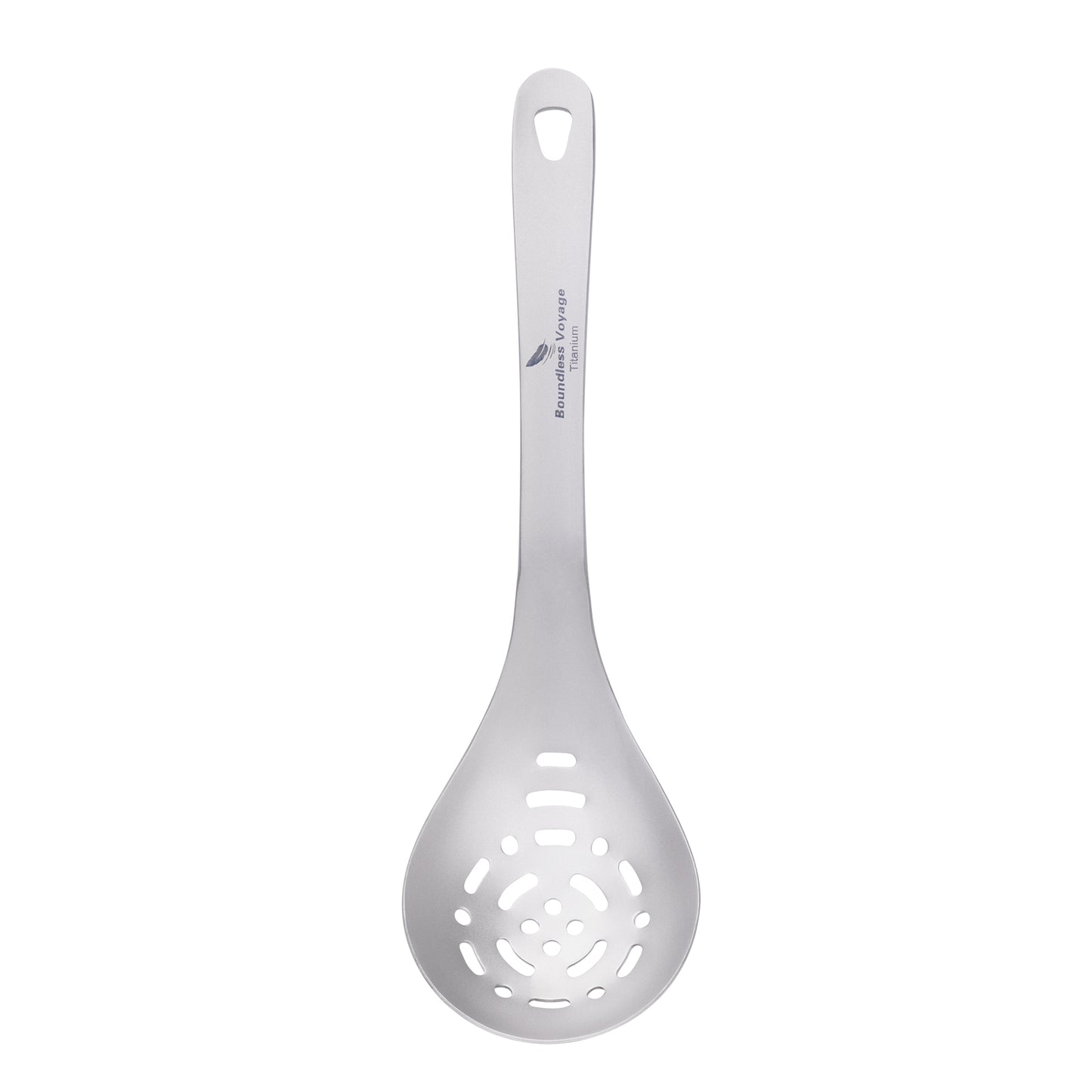 Boundless Voyage Ultralight Titanium Soup Skimmer & Colander – Long Handle Portable Cooking Tool for Frying & Kitchen Use
