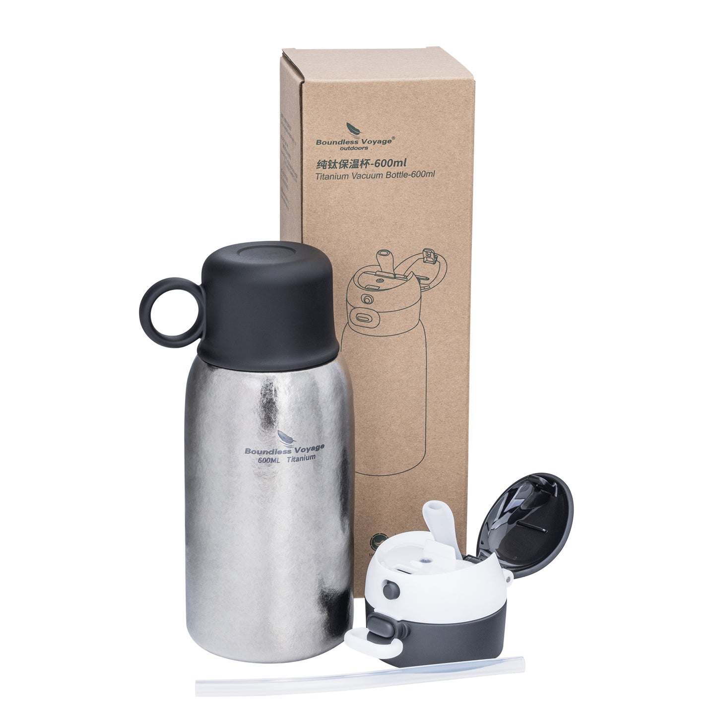 Boundless Voyage 630ml Titanium Vacuum Water Bottle | Double-Walled Lightweight Leakproof Coffee & Sport Bottle for Travel, Office & Outdoor | Christmas & Thanksgiving Gift
