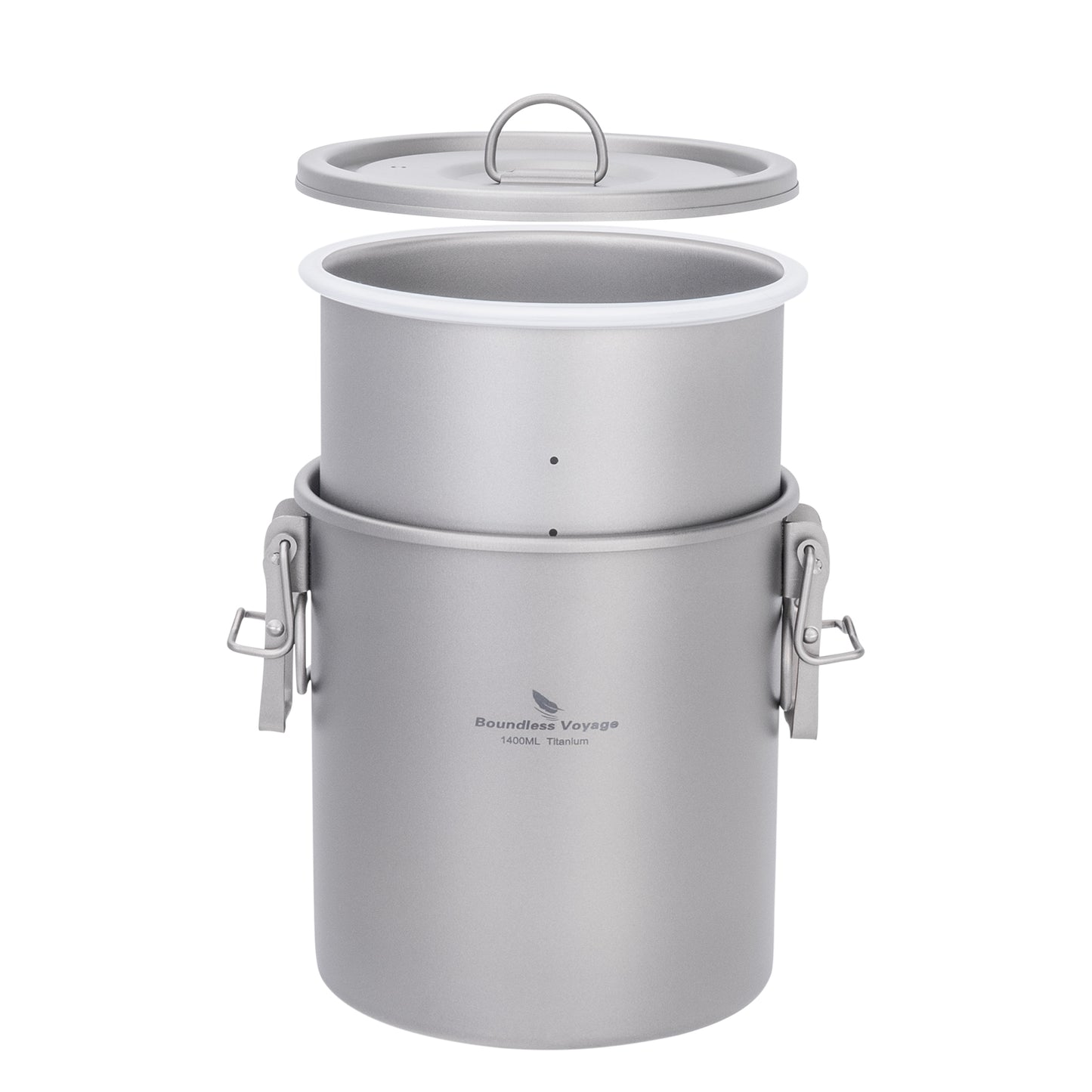 Boundless Voyage Titanium Rice Cooker Pot Ultralight Camping Cookware for Hiking & Travel