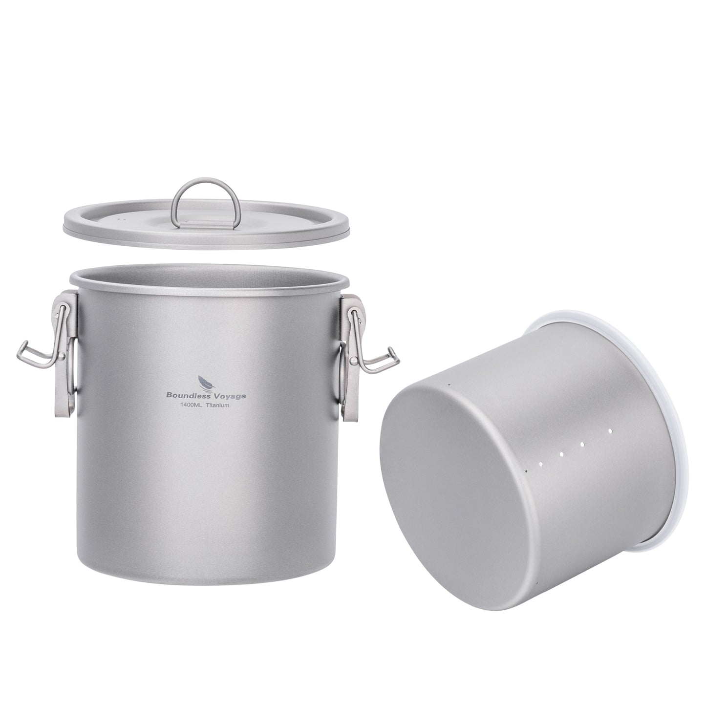 Boundless Voyage Titanium Rice Cooker Pot Ultralight Camping Cookware for Hiking & Travel