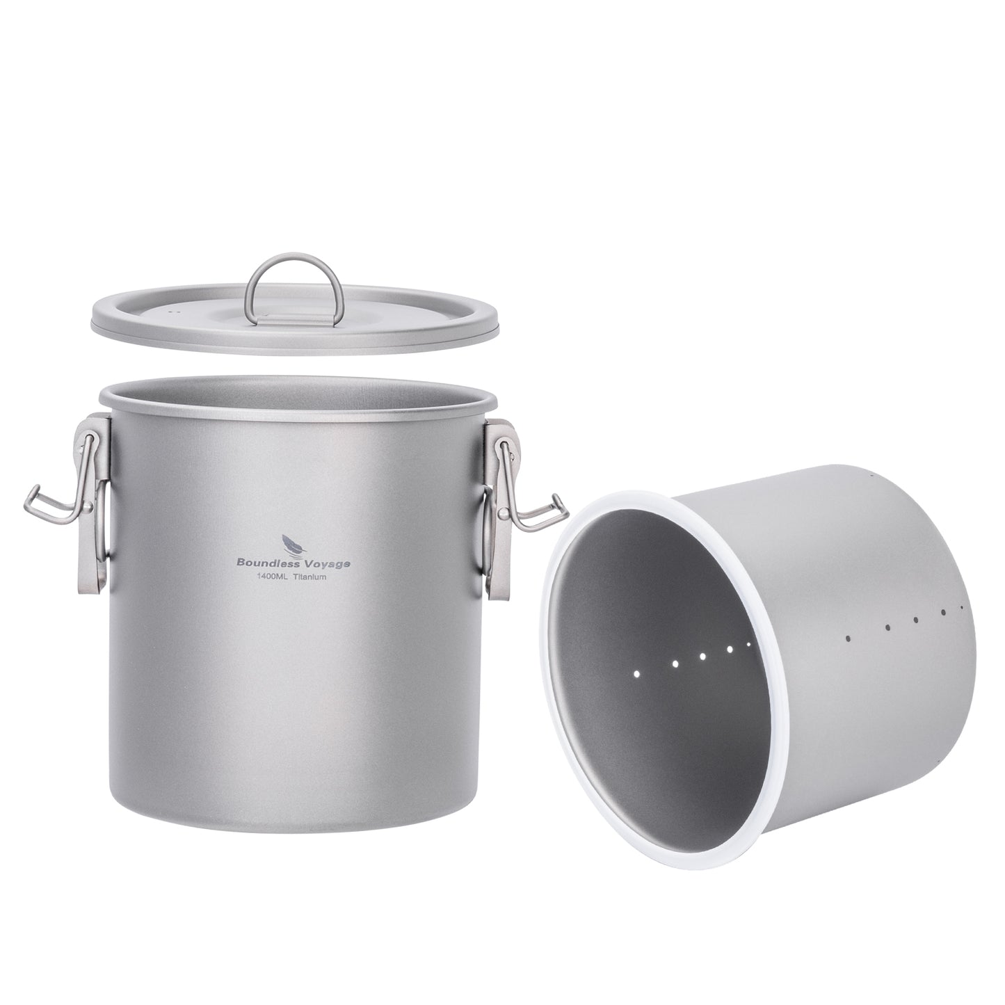 Boundless Voyage Titanium Rice Cooker Pot Ultralight Camping Cookware for Hiking & Travel