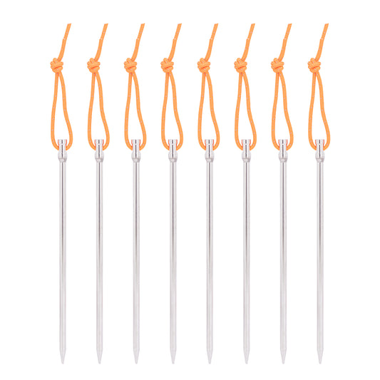 Boundless Voyage 8pcs TA1 Titanium Alloy Tent Pegs – Ultralight & Stable Camping Stakes for Hiking, Backpacking & Outdoor Use