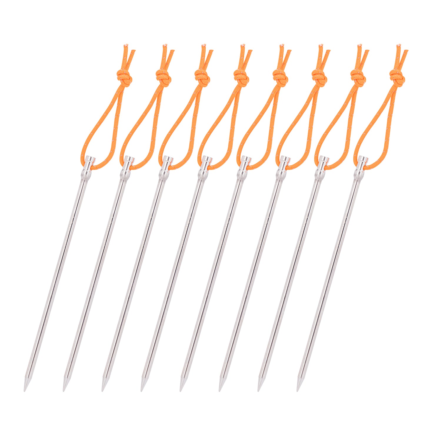 Titanium Alloy Titanium Tent Pegs 8pcs Tent Stakes Portable Tent Nails for Camping Hiking Backpacking Ultra light and stable