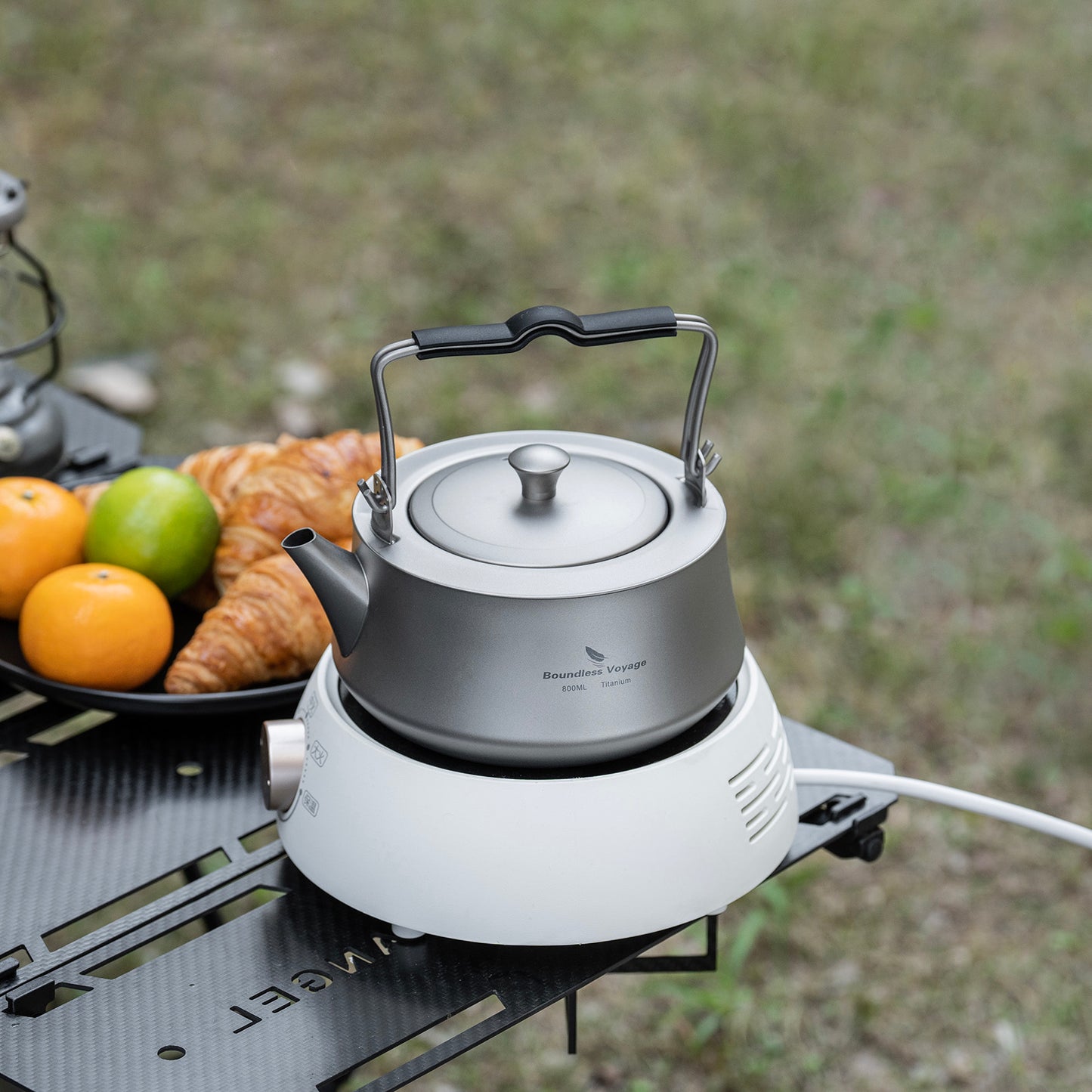 Boundless Voyage 800ML Titanium Kettle with Filter & Folding Handle Ultralight Teapot Outdoor Camping Water Jug for Loose Tea