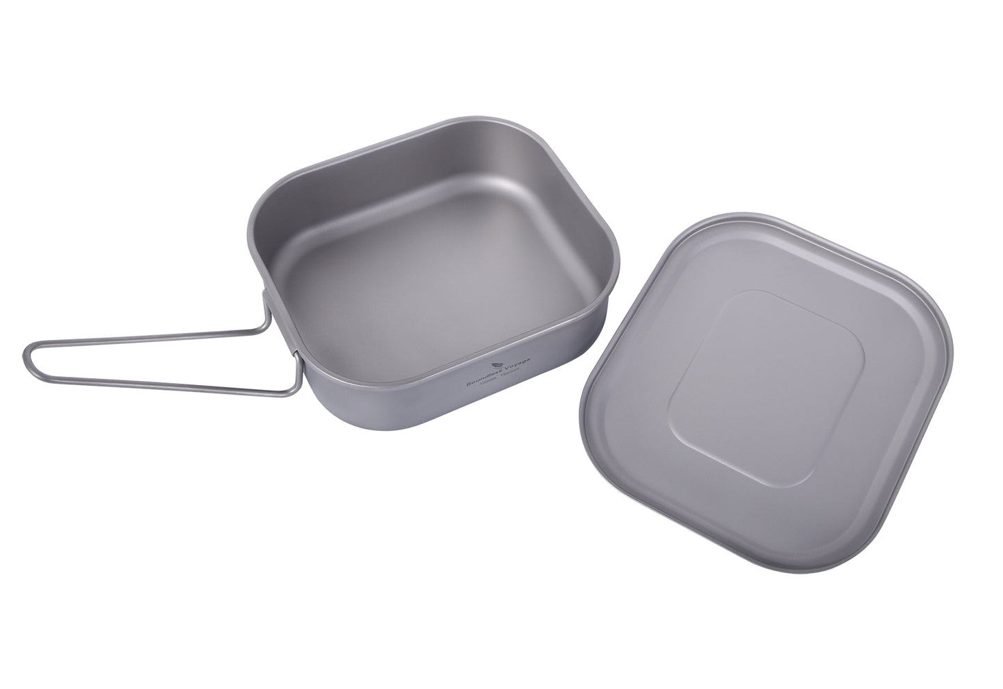 Boundless Voyage Outdoor Titanium Military Mess Tin with Lid & Folding Handle – 1000ml | Ultralight Camping Bushcraft Cookware, Lunch Box, Bowl & Pan