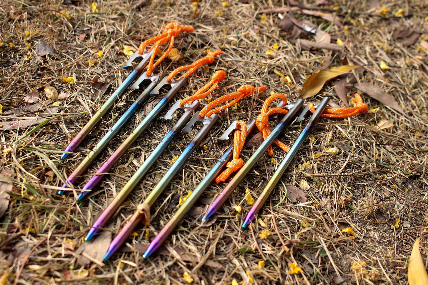 Boundless Voyage Titanium alloy Colorful Tent Stake for Outdoor Camping Strong Tent Pegs Lightweight 40CM