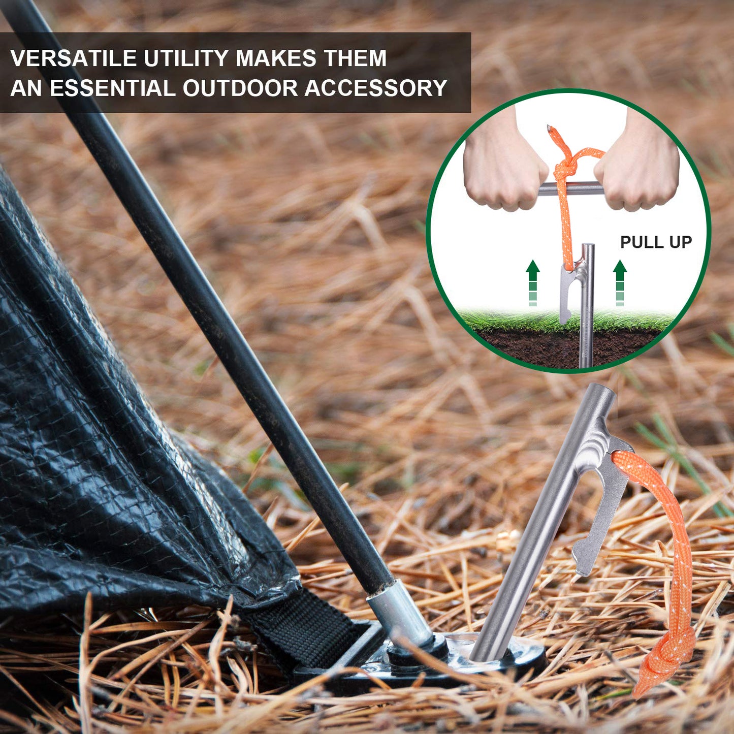 Boundless Voyage Titanium alloy Tent Stake for Outdoor Camping 35CM Tent Pegs Lightweight 6PCS