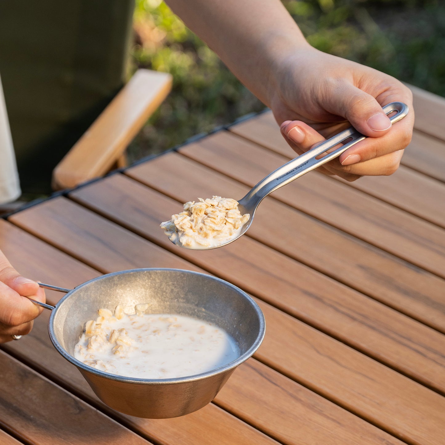 Boundless Voyage Titanium Knife Spoon Fork Set Outdoor Camping Ultralight Cutlery for Soup Meal Portable Tableware