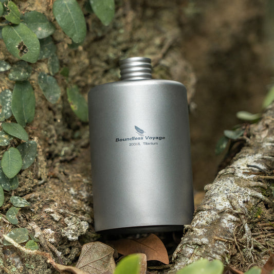 Boundless Voyage 200ml Titanium Pocket Hip Flask 6.7 fl oz | Ultralight Portable Whiskey Bottle | Leakproof & BPA-Free Liquor Flagon for Camping, Hiking, EDC & Men's Gifts