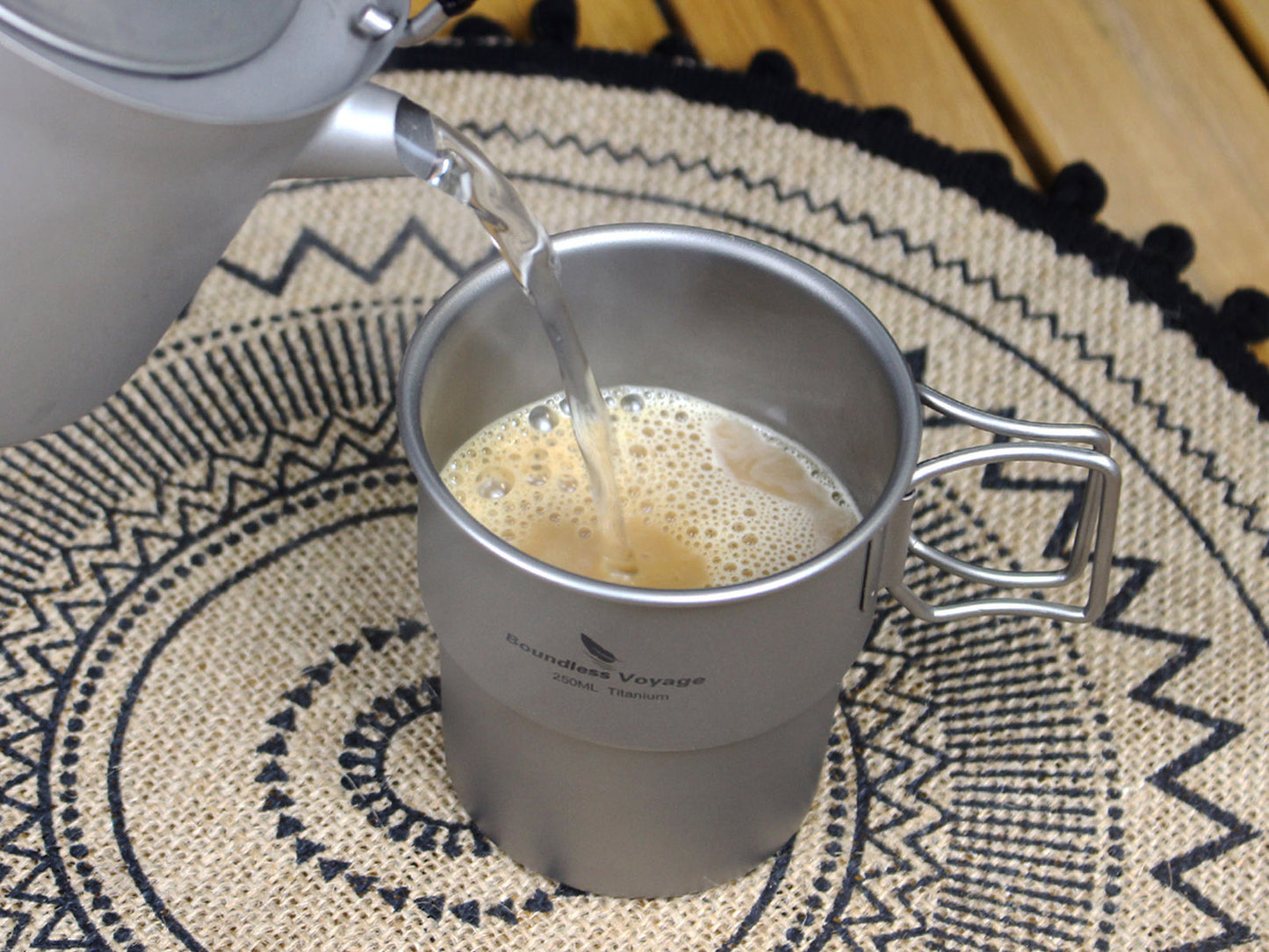 Boundless Voyage Titanium Coffee Cup Portable Water Mug Outdoor Single Wall