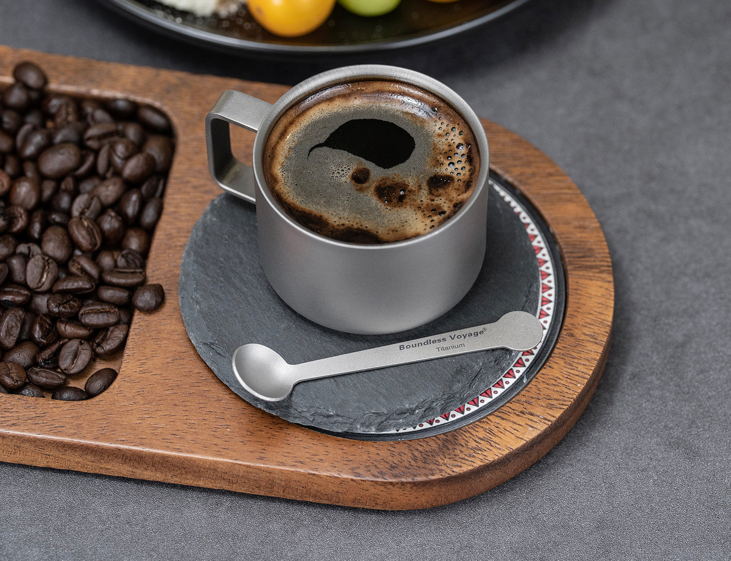 Boundless Voyage Titanium Mini Coffee Spoon , Small Spoons for Dessert,Tea, Sugar& Jam, Party Supplies
