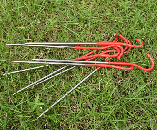 Boundless Voyage 8pcs Titanium Alloy Tent Pegs – Ultralight Camping Stakes for Secure Pitching in Soil, Sand & Rocky Ground
