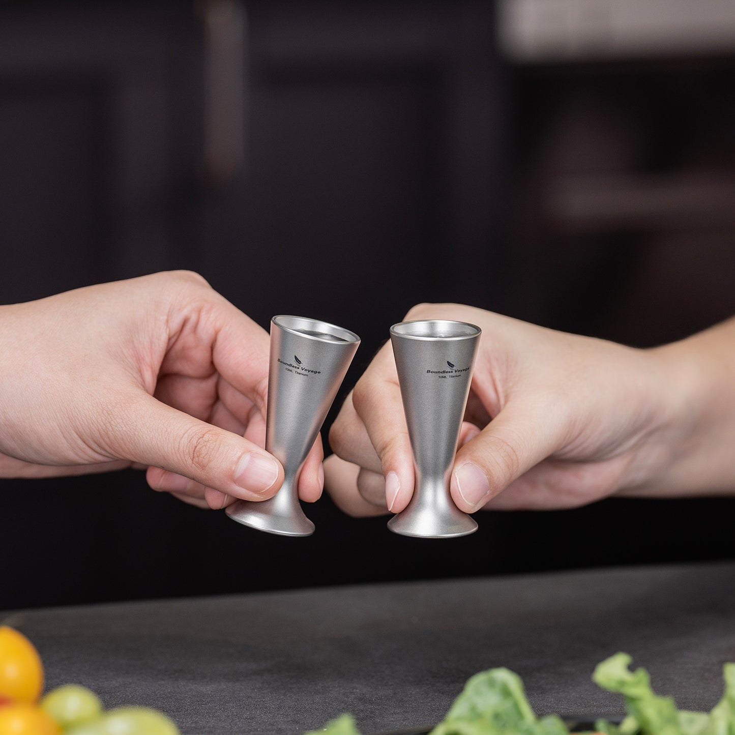 Boundless Voyage Titanium Shot Glasses – Ultralight Mini Tequila & Whiskey Cups, Durable Travel Drinkware for Camping, Parties & Bar Use