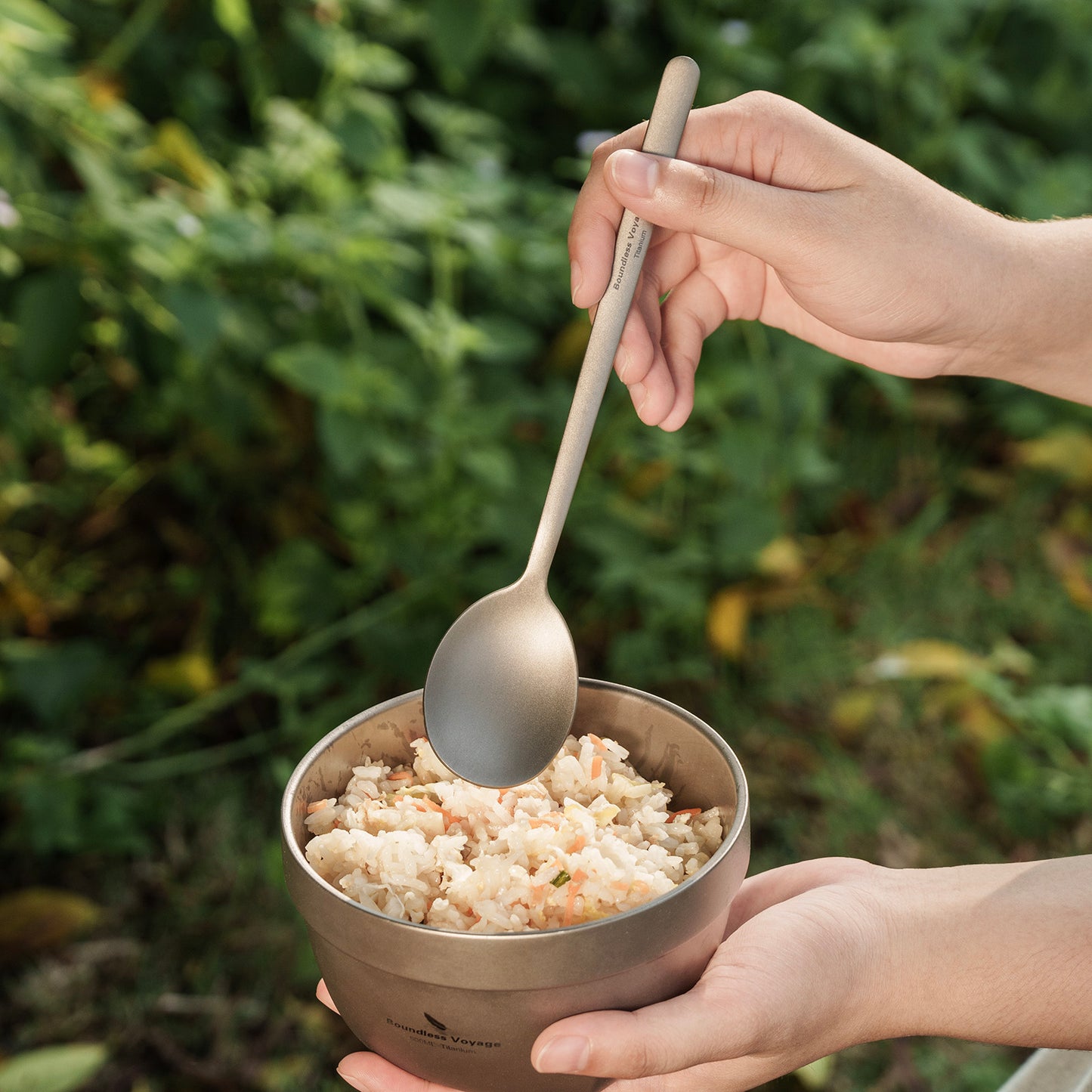 Boundless Voyage Titanium Camping Cutlery Set – Eco-Friendly Knife, Fork & Spoon | Durable Tableware for Home, Travel & Outdoor Use