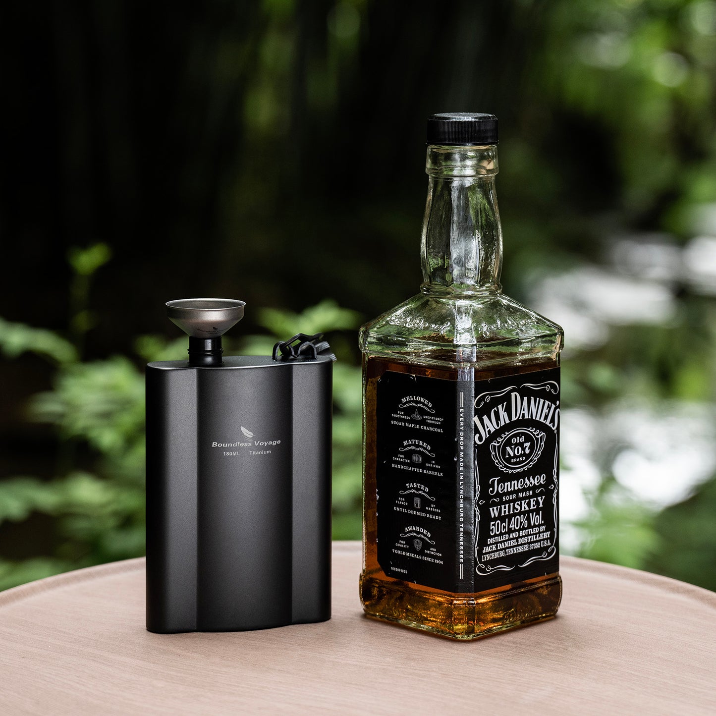 Boundless Voyage Titanium Hip Flask Adventure Awaits Embrace the Outdoors with our 180ml Camping Hip Flask Rust-Free Ultralight Small Liquor Flask Bottle for Whiskey Vodka Wine Outdoor Portable Travel Outdoor