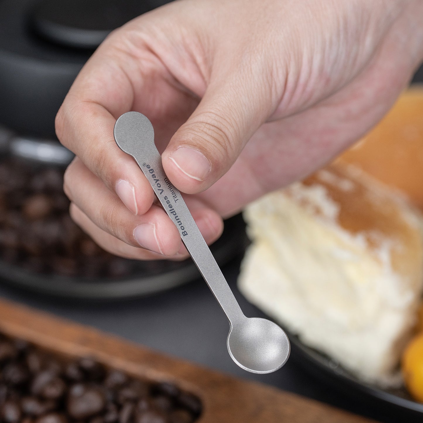 Boundless Voyage Titanium Mini Coffee Spoon , Small Spoons for Dessert,Tea, Sugar& Jam, Party Supplies