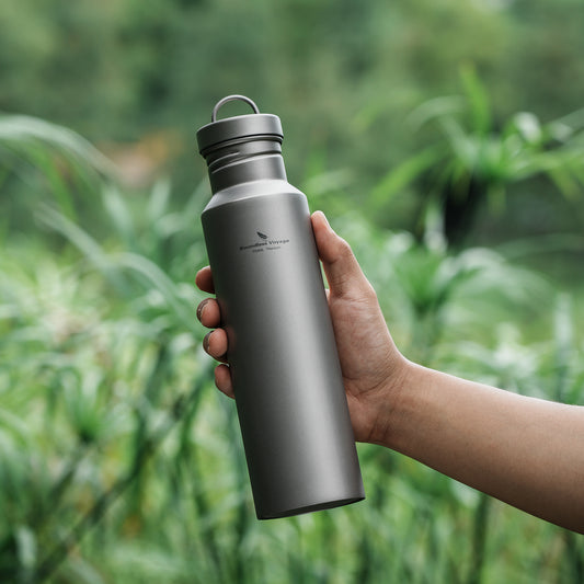 Boundless Voyage 750ml Titanium Wide-Mouth Water Bottle | 25oz Ultralight Single-Wall Sports Canteen | Leakproof & Non-Toxic Metal Flask for Hiking, Camping & Gym | Premium Holiday Gift