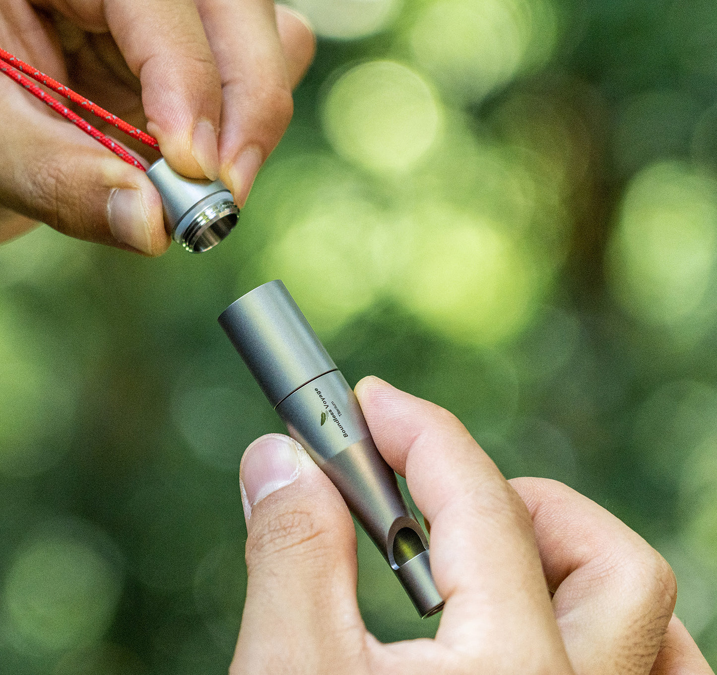 Boundless Voyage TA1 Titanium Emergency Survival Whistle – Ultra-Loud Safety Whistle with Lanyard for Camping, Hiking, Coaching & Outdoor Rescue