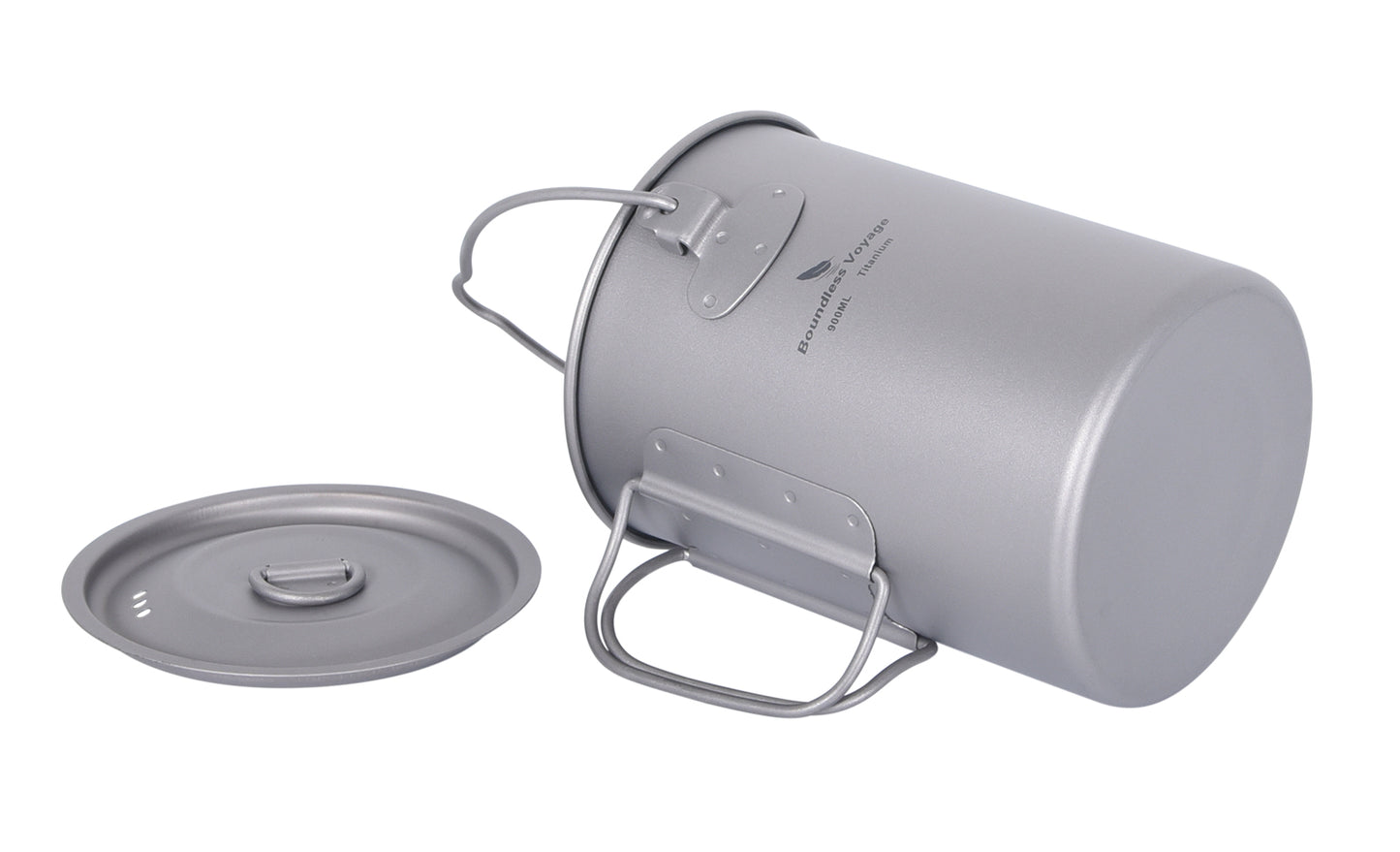 Boundless Voyage Titanium 900ml Camping Mug Pot – Ultralight Hanging Cup with Folding Handle for Hiking, Cooking & Outdoor Use