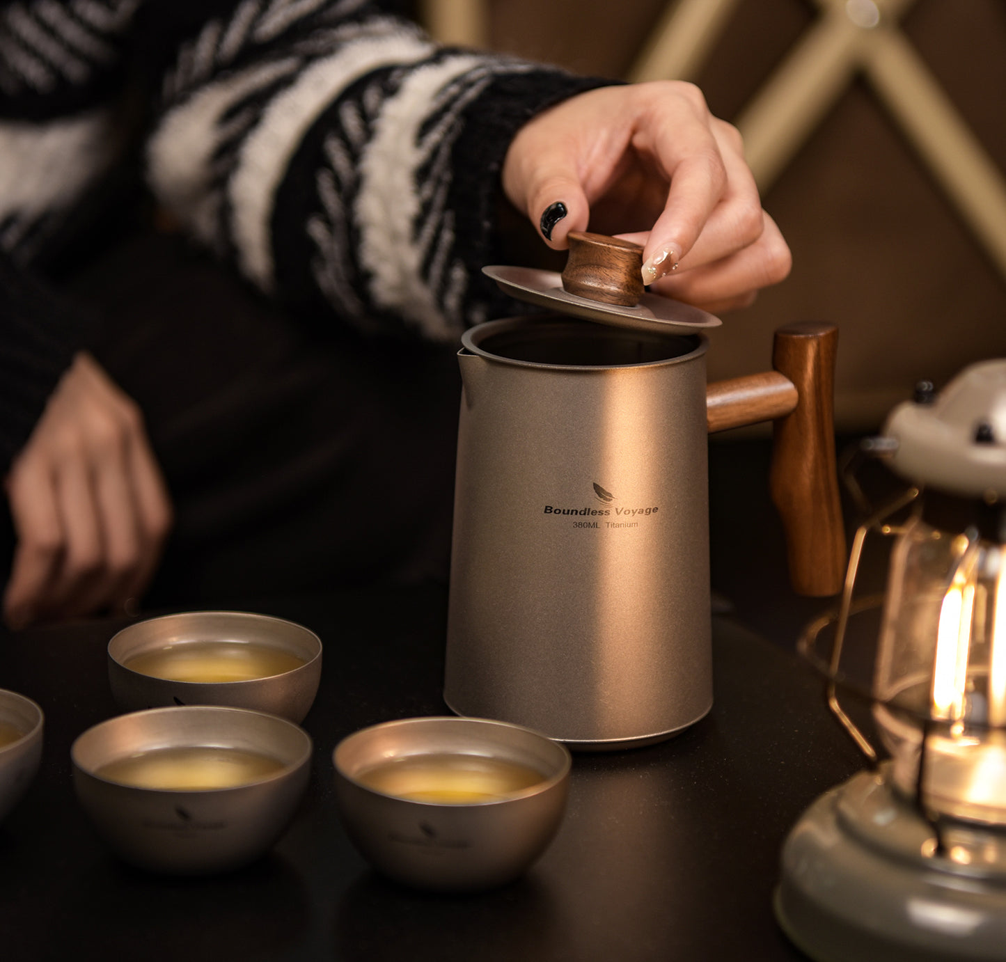 Boundless Voyage Titanium Coffee Kettle Cup For Outdoor Camping Travel Lightweight Picnic Hiking Tea Water Drinkware