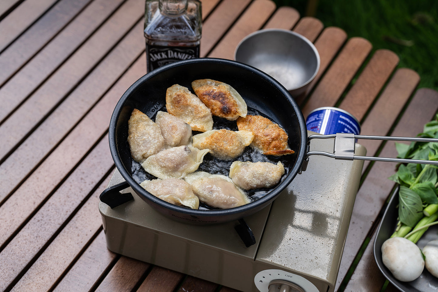 Boundless Voyage Titanium Non-Stick Frying Pan – Ultralight Camping Skillet with Folding Handle