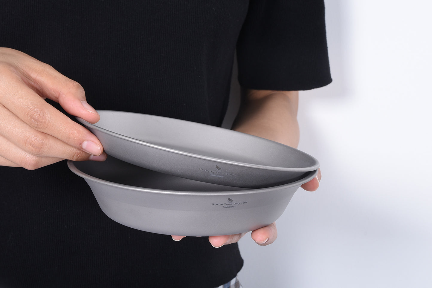 Boundless Voyage Titanium Pan Bowl Set with Carry Bag – Ultralight Camping Dish & Bowl Tableware for Backpacking, Hiking & Travel