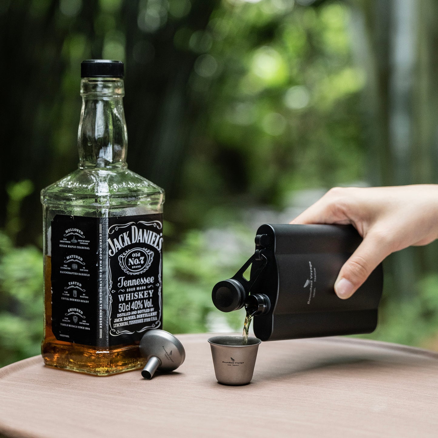 Boundless Voyage Titanium Hip Flask Adventure Awaits Embrace the Outdoors with our 180ml Camping Hip Flask Rust-Free Ultralight Small Liquor Flask Bottle for Whiskey Vodka Wine Outdoor Portable Travel Outdoor