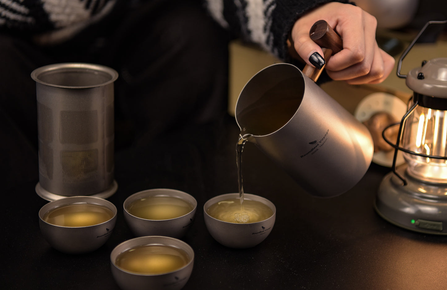 Boundless Voyage Titanium Coffee Kettle Cup For Outdoor Camping Travel Lightweight Picnic Hiking Tea Water Drinkware