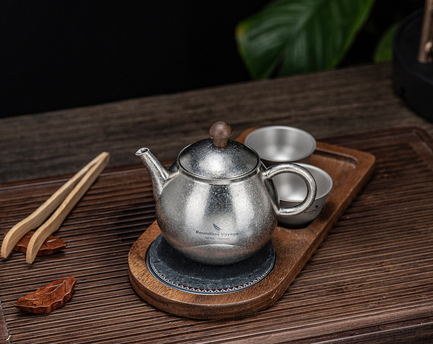 Boundless Voyage Titanium Kungfu Teapot 380ml – Folding Handle Outdoor Coffee & Tea Pot for Camping, Hiking & Backpacking