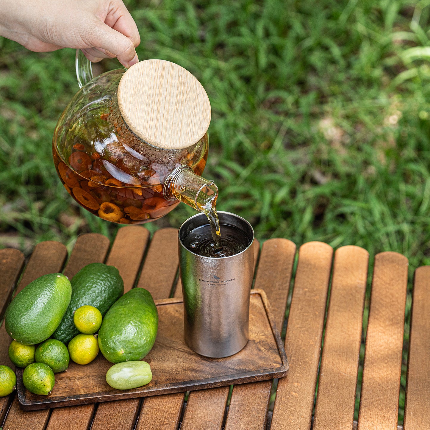 Boundless Voyage Titanium Double-Walled Cup 300ml – Ultralight Crystallized Finish Mug for Coffee, Beer & Outdoor Camping