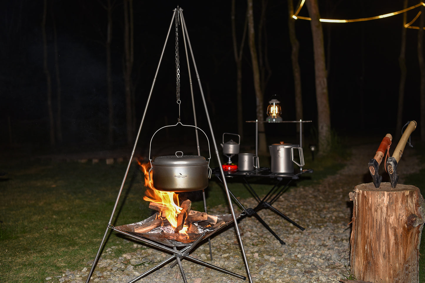 Boundless Voyage Titanium Steamer Soup Pot 4.5L +2L Outdoor Camping Cookware Lightweight Picnic Hiking Hanging Pot Portable Travel Household Kitchenware Cooking Kit Hot Pot For 3-5 Person