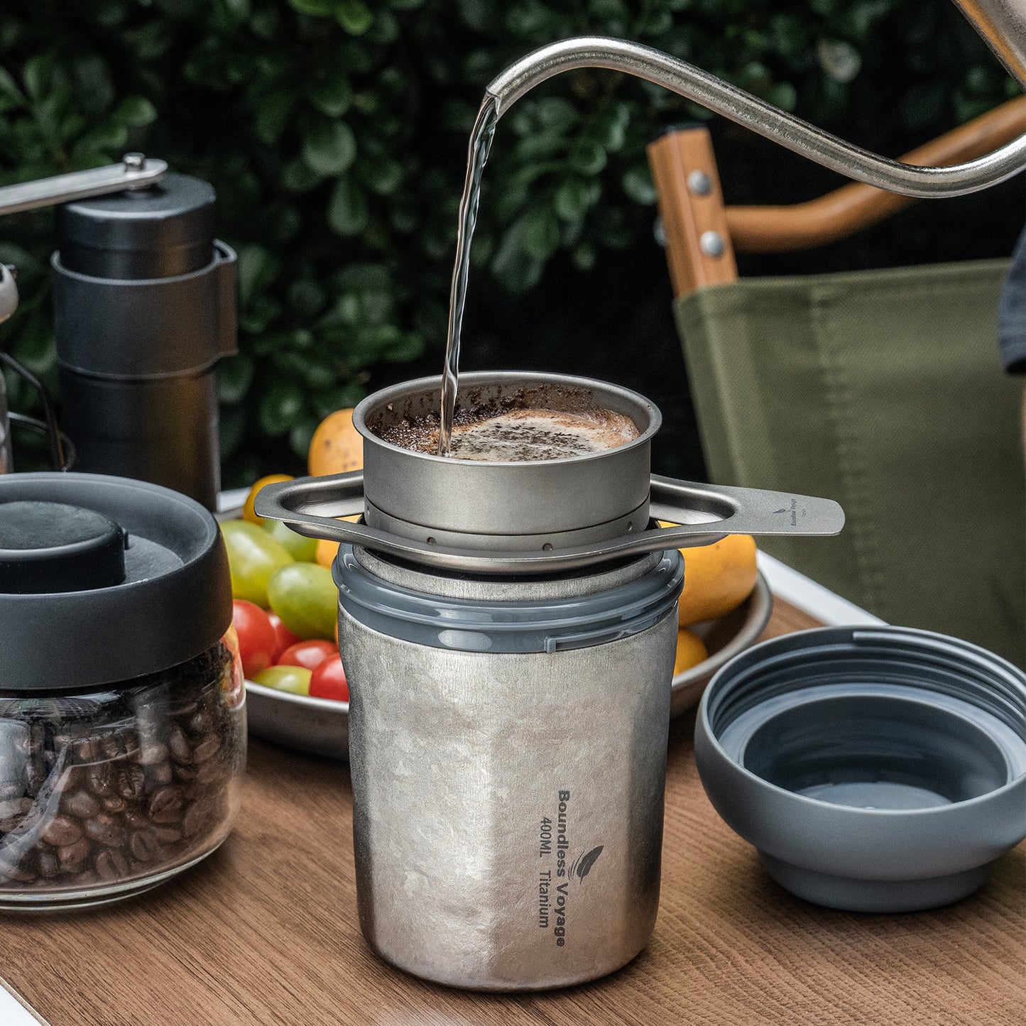 Boundless Voyage Titanium Vacuum Insulated Travel Mug – Spill-Proof Thermos Cup with Lid for Hot & Cold Coffee, Tea, Beer
