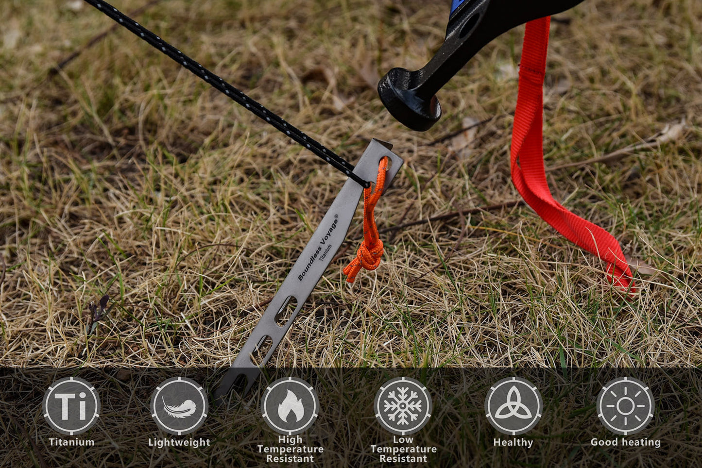 Boundless Voyage Titanium Tent Stakes Pegs Nails Outdoor Camping Ultralight Awning Canopy Accessories 8 pieces