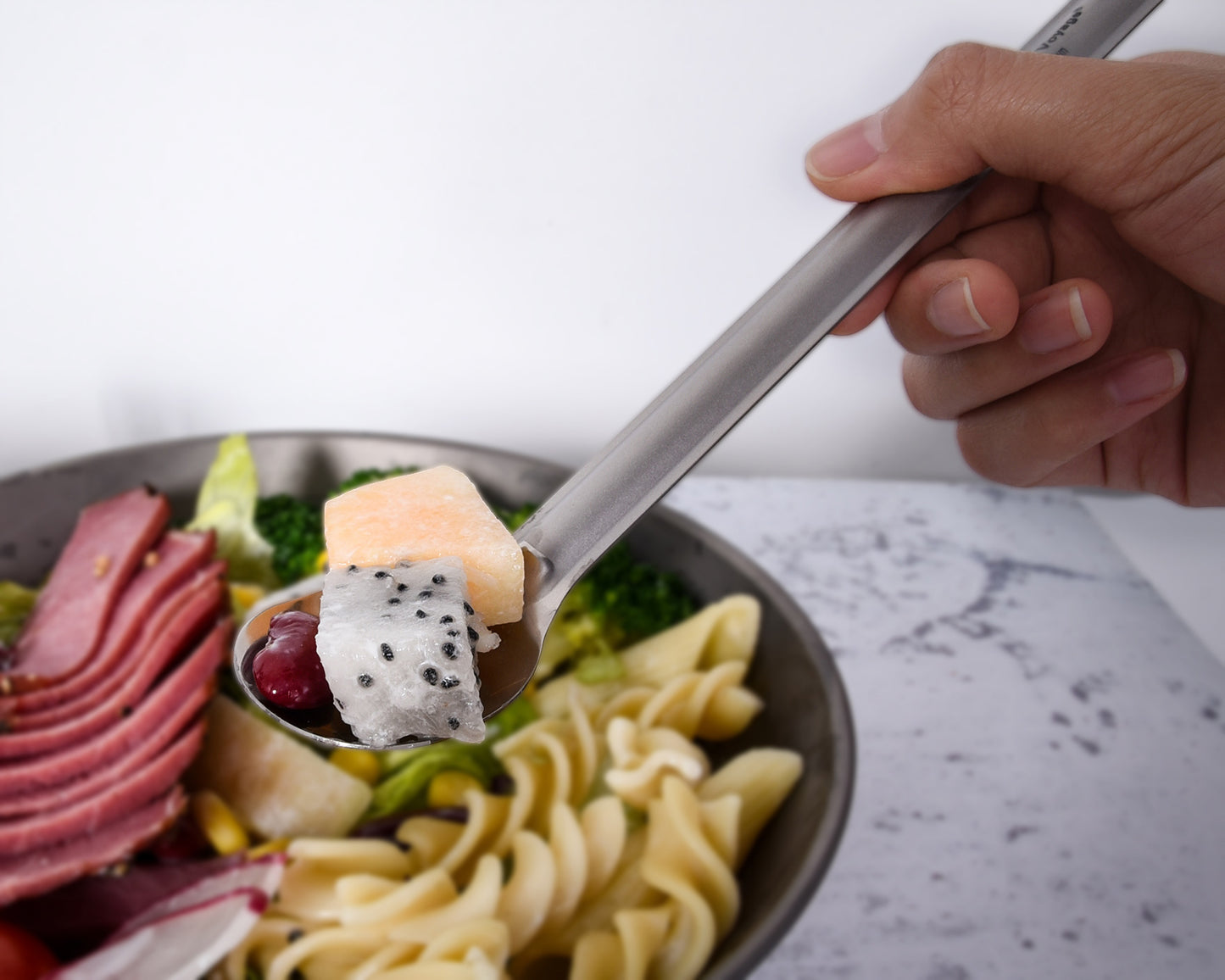 Boundless Voyage Titanium Long Handle Spoon with Hook Outdoor Camping Ultralight Straight Handle Polished Cutlery Tableware