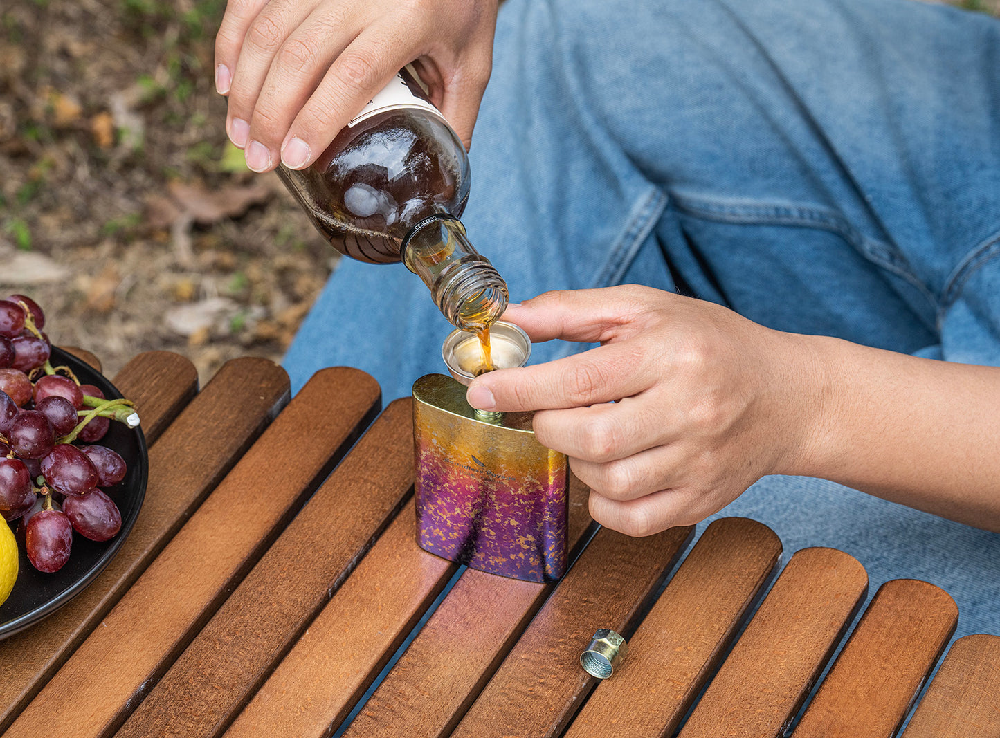 Boundless Voyage Titanium Colorful Flask Ultralight Mini Ti Flagon for Outdoor Travel Water Juice Whiskey Wine Pot Bottle 100ml