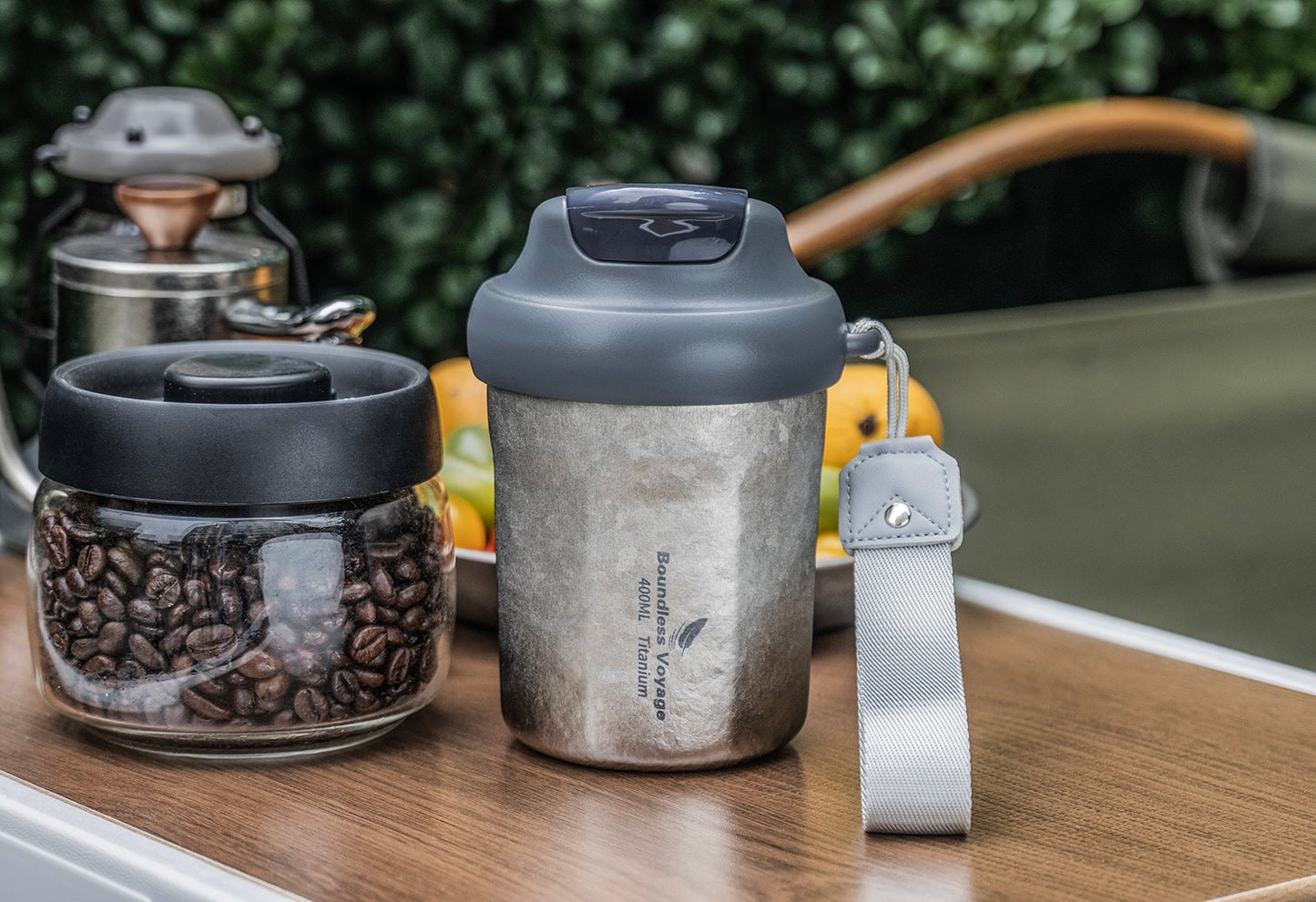 Boundless Voyage Titanium Vacuum Insulated Travel Mug – Spill-Proof Thermos Cup with Lid for Hot & Cold Coffee, Tea, Beer