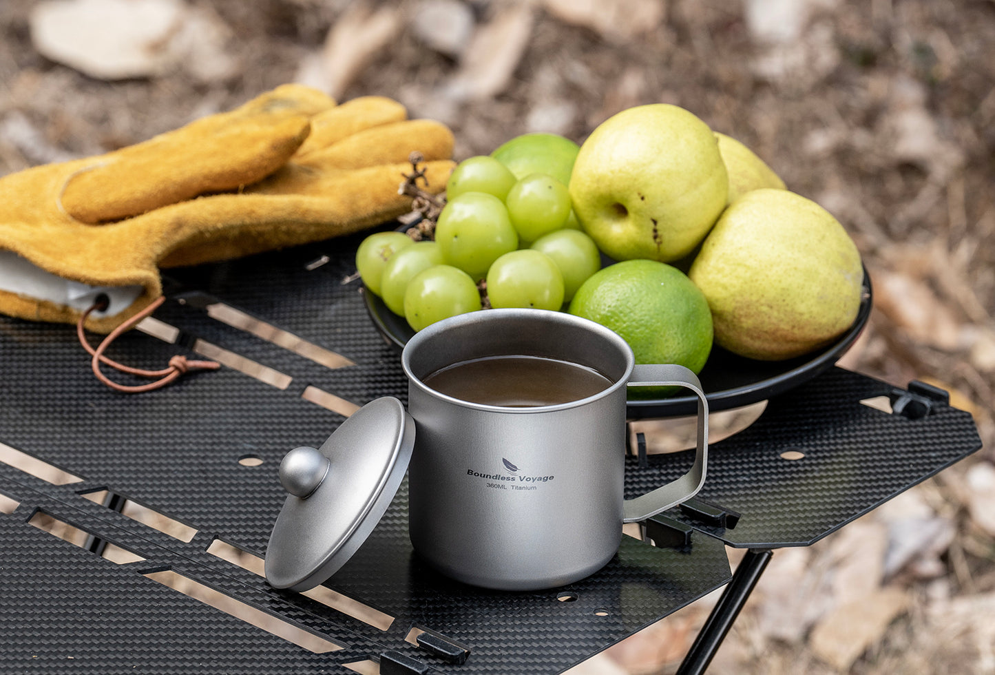 Boundless Voyage Titanium Camping Mug Cup with Lid Ultra-light Portable Hiking Backpacking Cooking Kit Picnic Tableware